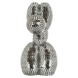 Decoratief hondobject in zilver op een witte achtergrond