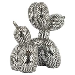 Detail van de handgesneden mozaïek glas stukjes op het decoratieve hondobject