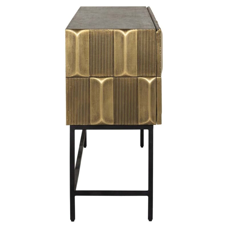 Dressoir Jaxx black/gold, textuur van het MDF