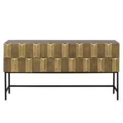 Dressoir Jaxx black/gold in interieur, stijlvolle opstelling