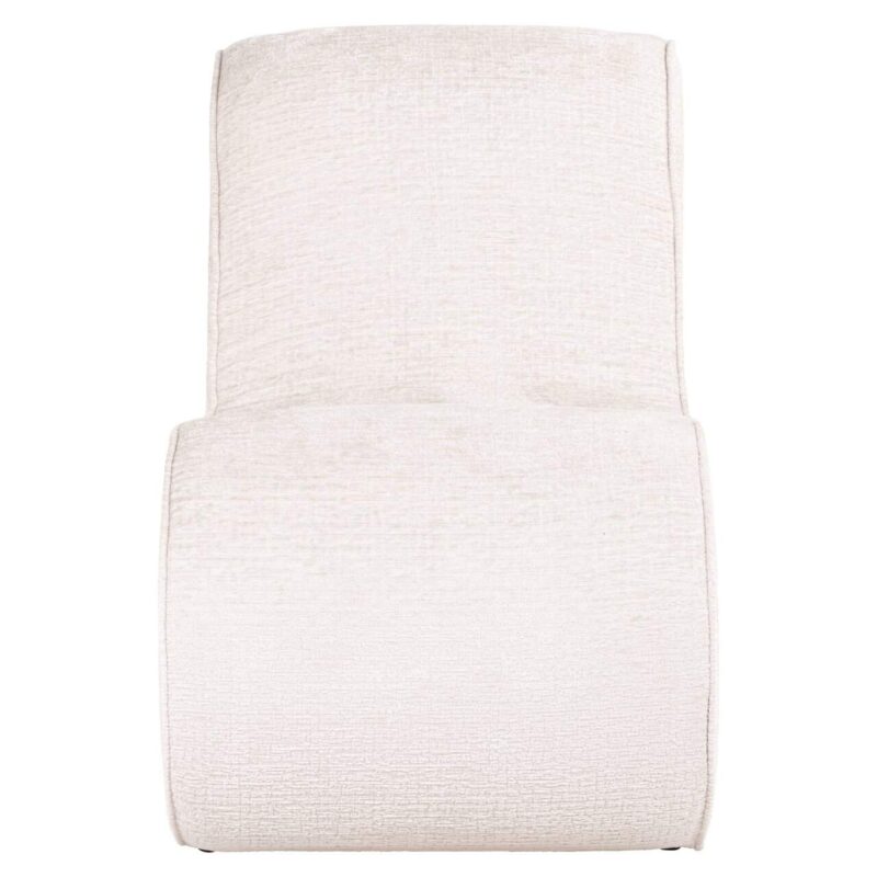 Detail van de armleuning van de lounge stoel Frankie cream fusion