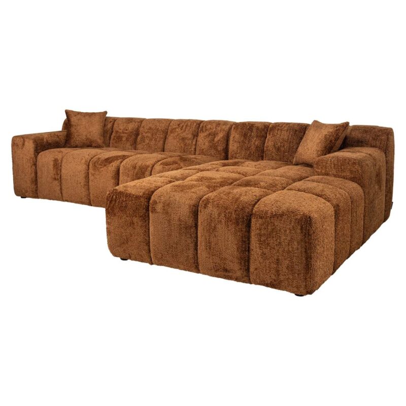 Detail lovely cinnamon stof Bank Cube 3-seater