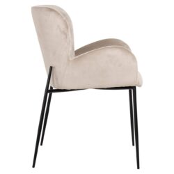 Eetkamerstoel Amber khaki velvet fire retardant in interieur