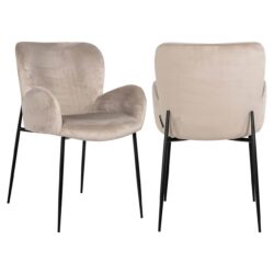 Detail Eetkamerstoel Amber khaki velvet fire retardant