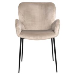 Eetkamerstoel Amber khaki velvet fire retardant vanaf onder