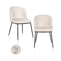 Detail van eetkamerstoel Elvi niagara beige fire retardant