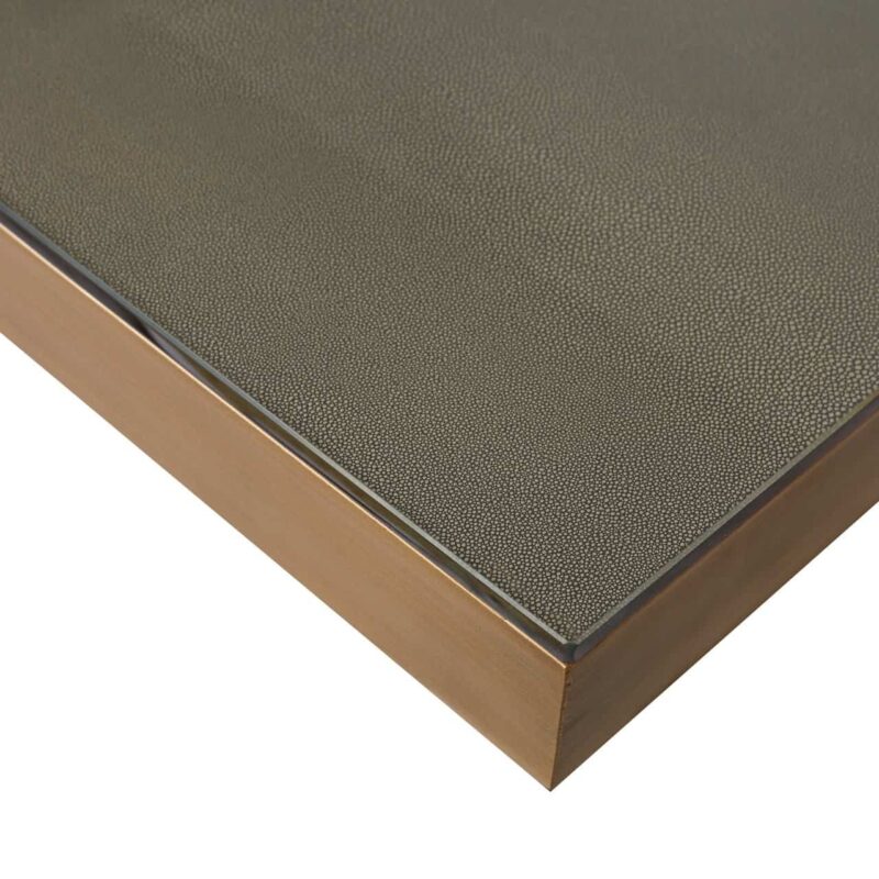 Eettafel Bloomville brass shagreen incl. glass top 230