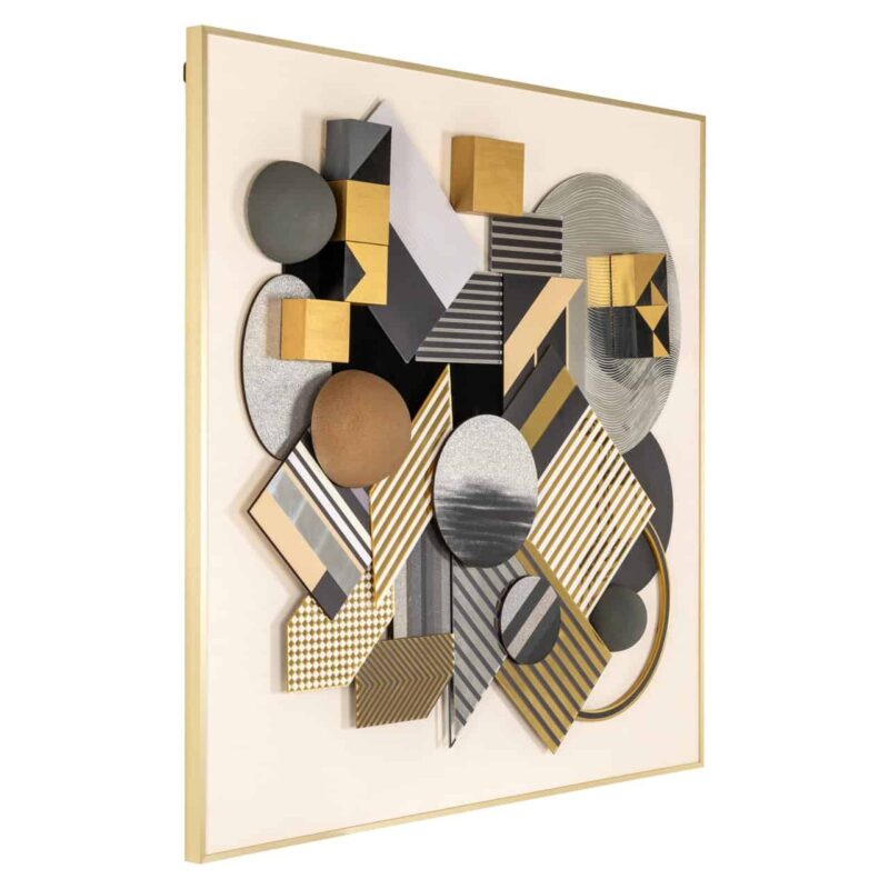 Wall art 3D Block black/gold
