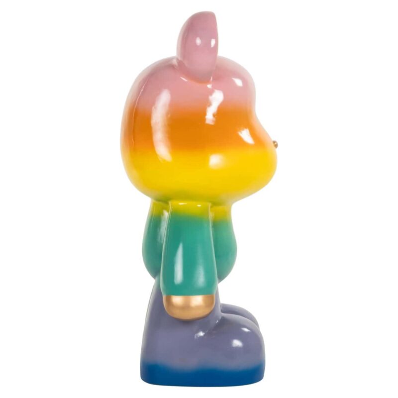 Baloo in interieur, decoratief object, groen, oranje, paars