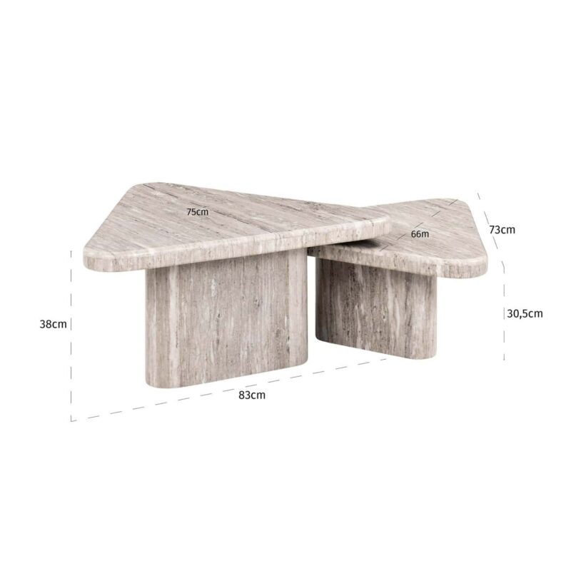 Salontafel Dwayne sand (Set of 2)