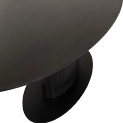 Poot en voet van eettafel Gordon dark coffee, ijzer en eiken