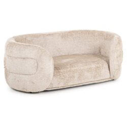 Detail van het materiaal van het hondenbed Bingo clay chenille