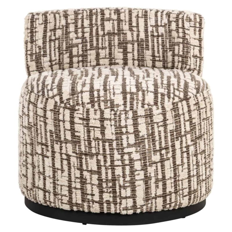 Detail van de armleuning op de lounge stoel Franny cream