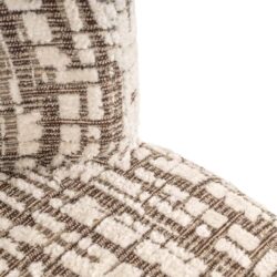 Lounge stoel Franny cream met een zwarte onderkant, handgemaakt