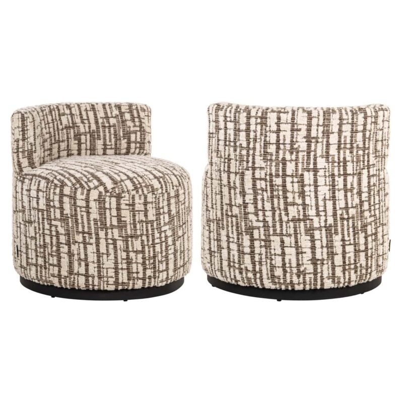 Detail van de handgemaakte stoel Franny cream, polyester stof