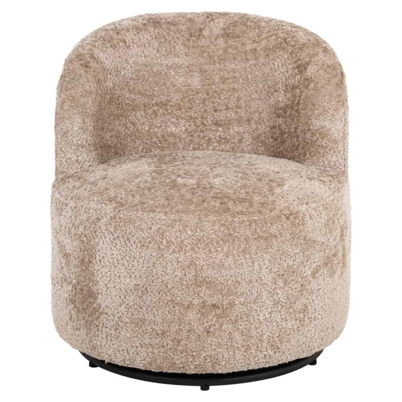 Kleurrijk interieur met lounge stoel Jackie sheep natural swivel