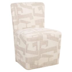 Eetkamerstoel Lorain beige graffic on wheels