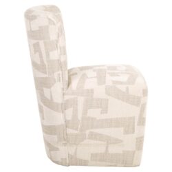 Eetkamerstoel Lorain beige graffic on wheels