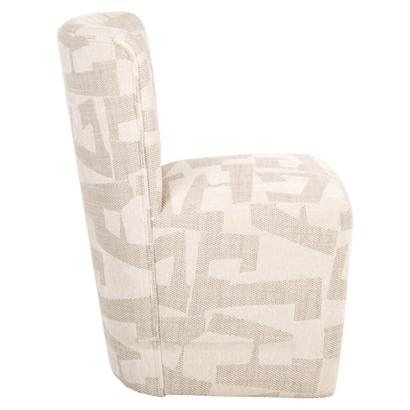 Eetkamerstoel Lorain beige graffic on wheels