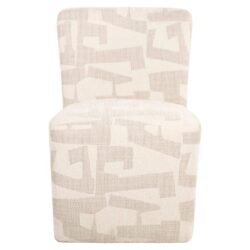 Eetkamerstoel Lorain beige graffic on wheels