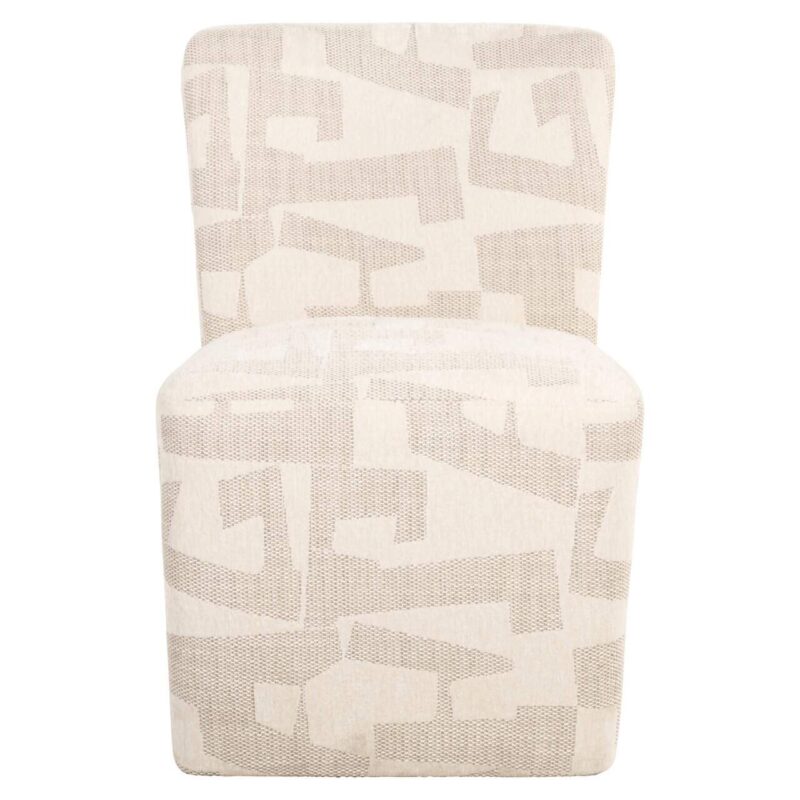 Eetkamerstoel Lorain beige graffic on wheels