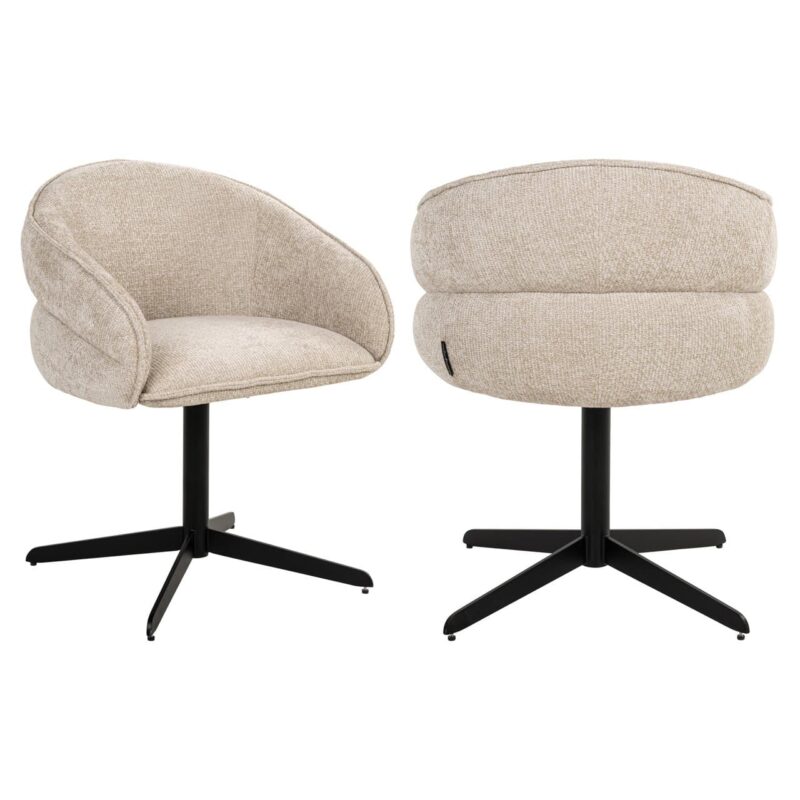 Eetkamerstoel Angelina cream unicorn swivel