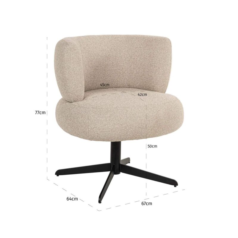 Eetkamerstoel Alexis biscotti swivel
