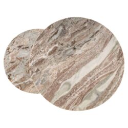 Perspectief van Fairfax clay bijzettafel handgemaakt ijzer en Toronto Marmer