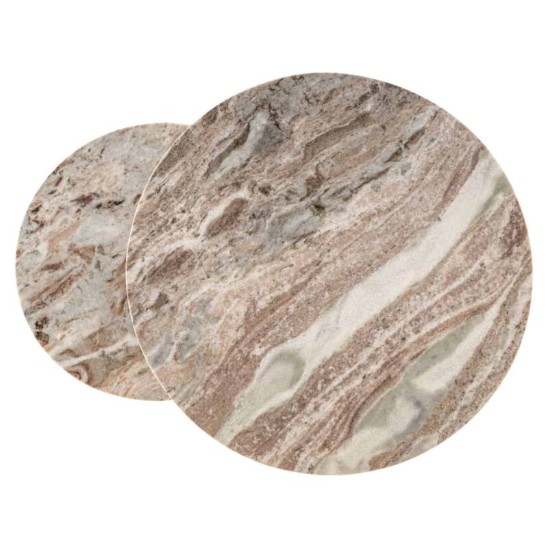 Perspectief van Fairfax clay bijzettafel handgemaakt ijzer en Toronto Marmer