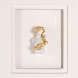 Detail van rand van Wall art Danni, goud en wit