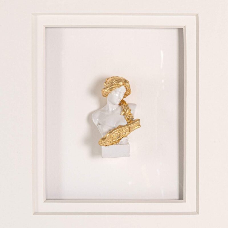 Detail van rand van Wall art Danni, goud en wit