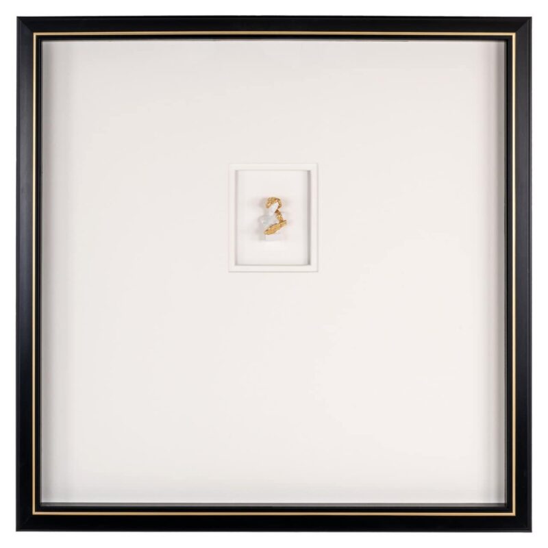 Detail van textuur van Wall art Danni, goud en wit