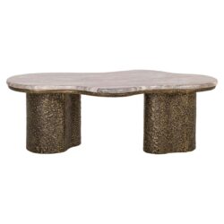 Textuur van Mdf en Morchana Marmer op salontafel Abandos brass antique