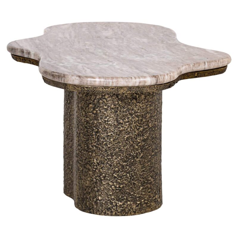 Salontafel Abandos brass antique in interieur met zithoek