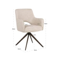 Eetkamerstoel Ginerva biscotti swivel