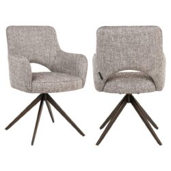 Detail armleuning eetkamerstoel Ginerva earth tweed