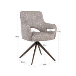 Eetkamerstoel Ginerva earth tweed swivel