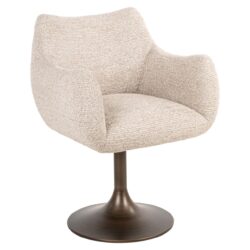 Textuur van de stof van de eetkamerstoel Aldo natural linear swivel