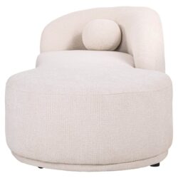 Bank Emma cream fancy chaise longue in een interieur, chique loungmeubel