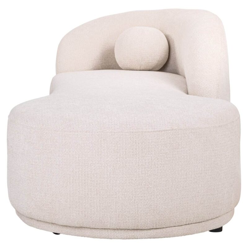Bank Emma cream fancy chaise longue in een interieur, chique loungmeubel