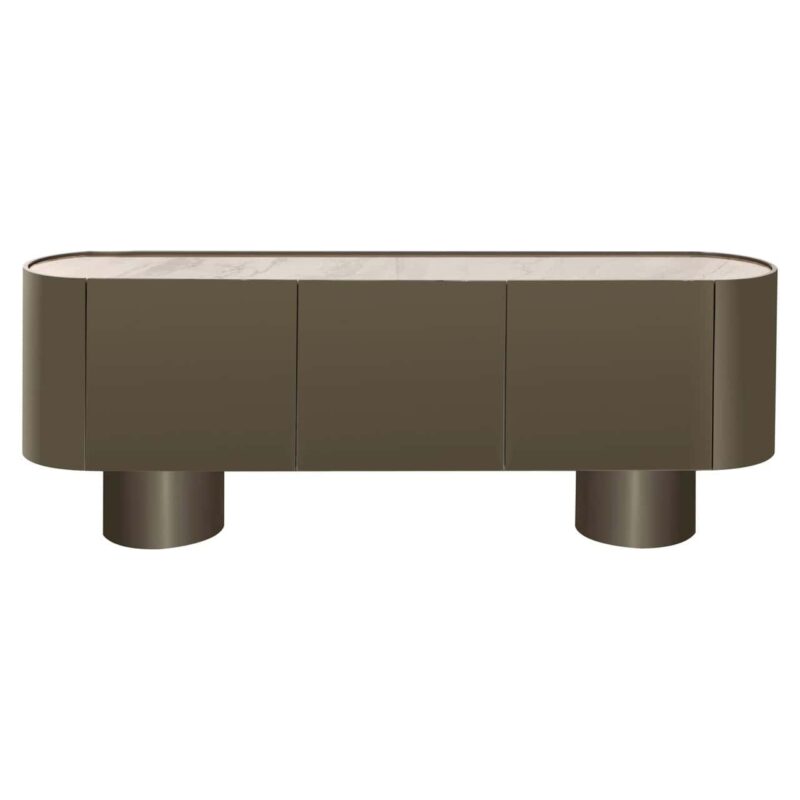 Dressoir Radley green 3-deuren, detail Mdf en keramiek