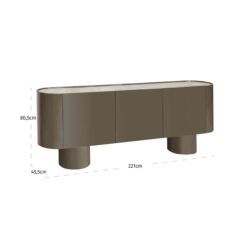 Dressoir Radley green 3-deuren, front en deuren