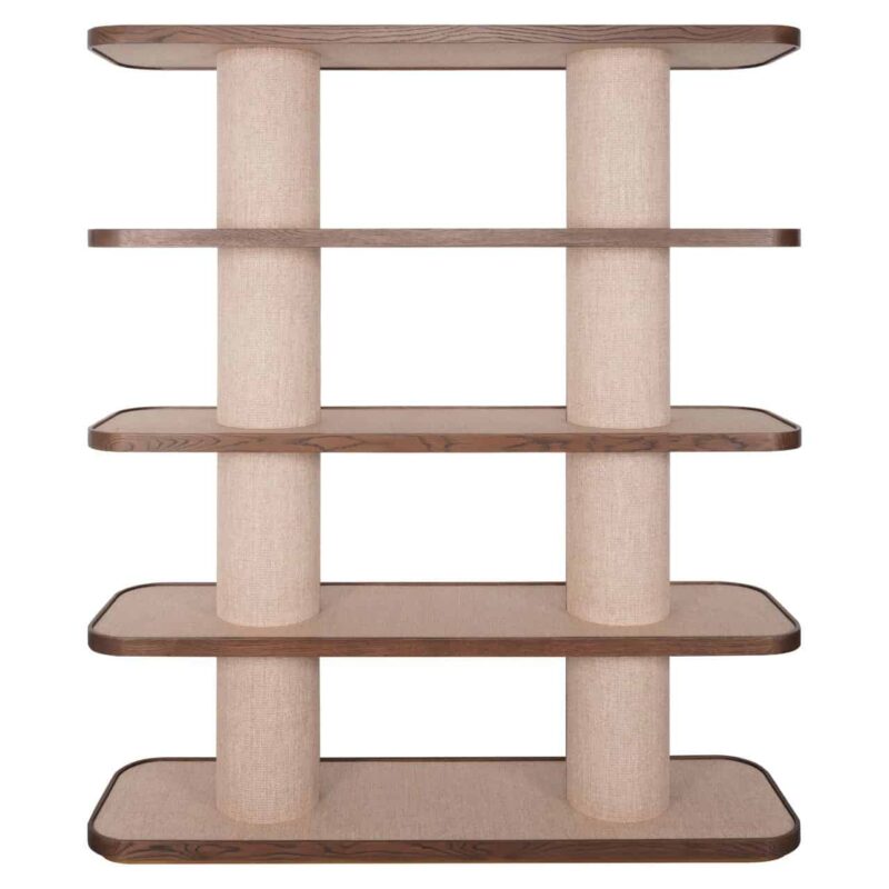 Textuur wandkast Willox bruin, handgemaakt, eiken en multiplex