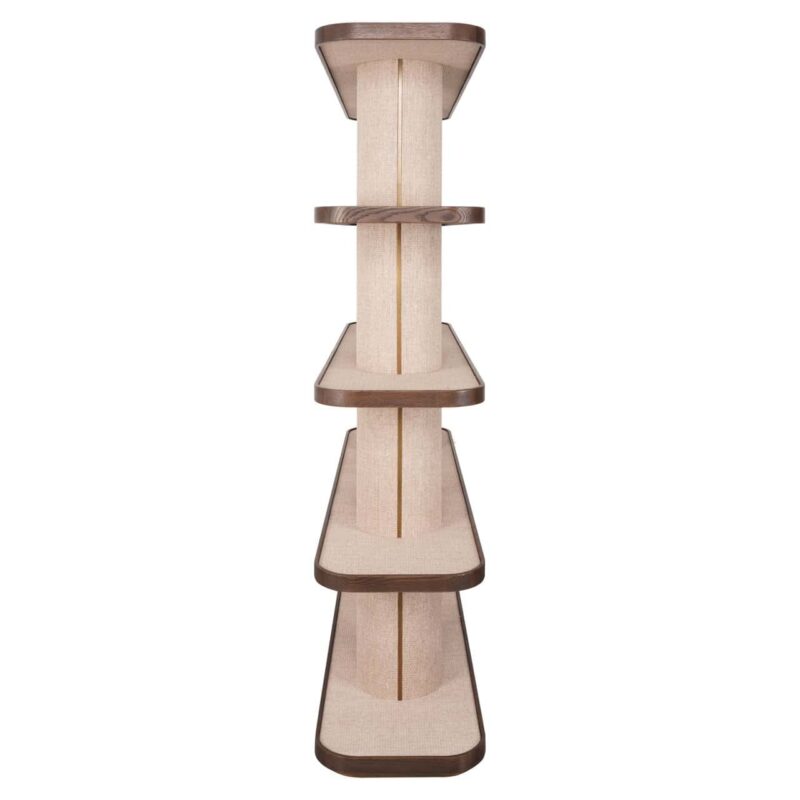 Wandkast Willox bruin in interieur, handgemaakt, eiken en multiplex