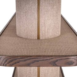 Wandkast Willox bruin met decoratie, handgemaakt, eiken en multiplex