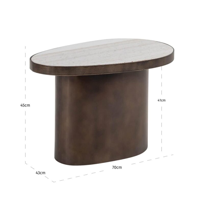 Bijzettafel Biloxi brown