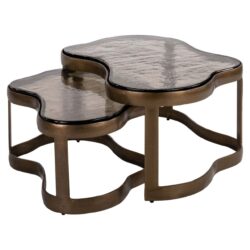 Detail brass antique messing op salontafel Fairfield