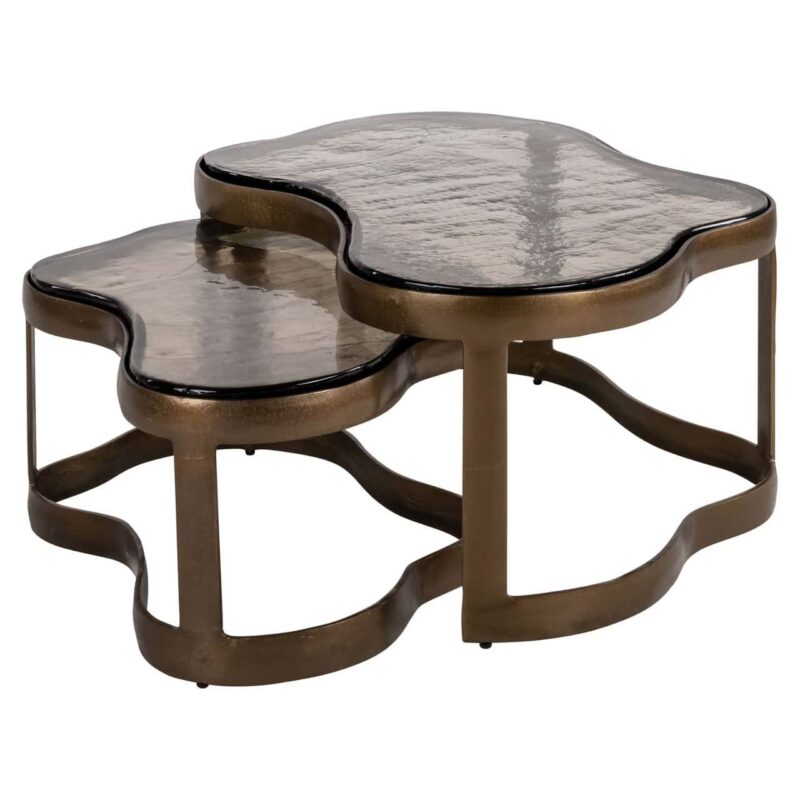 Detail brass antique messing op salontafel Fairfield