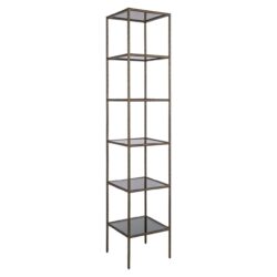 Detail wandkast Sheridon goud, ijzer en glas