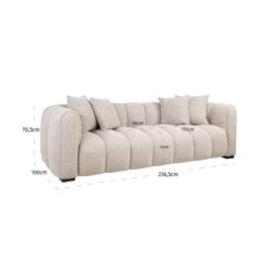 Detail zitting Bank Novaro natural fancy 3-seater beige multiplex